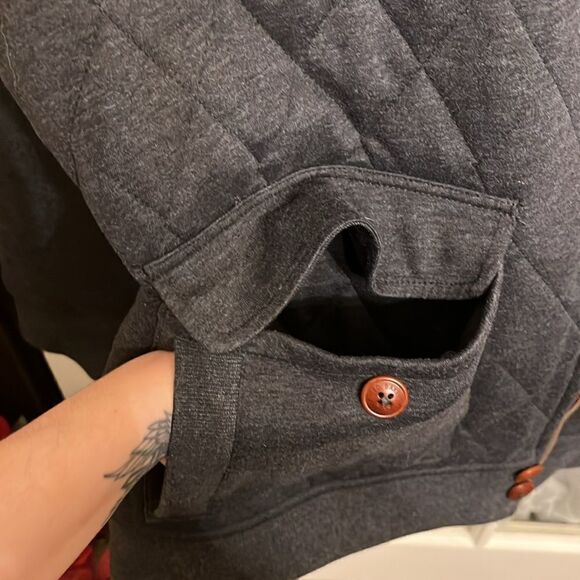 Ted Baker Grey Lined Quilted Coat - Picture 15 of 16